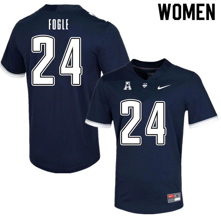 Women #24 Desmond Fogle Uconn Huskies College Football Jerseys Sale-Navy